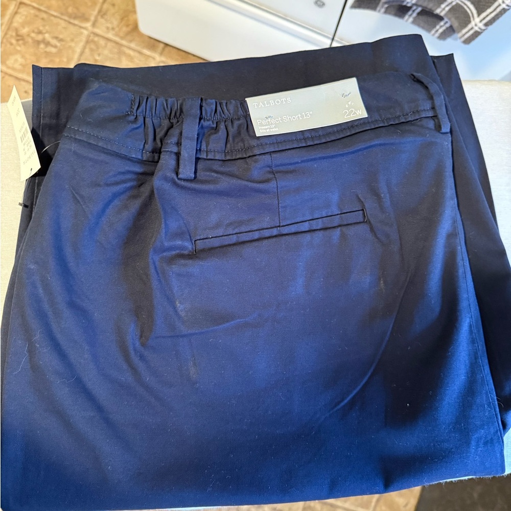 Talbots Navy Elastic-Waist Shorts